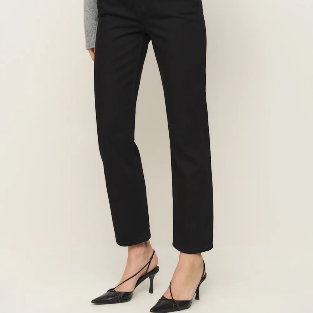 Reformation Cynthia high rise straight cropped jeans Black Women's Jeans